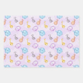 ベビーサファリ子供部屋ラッピング紙シートセット3 ラッピングペーパーシート (正面2)