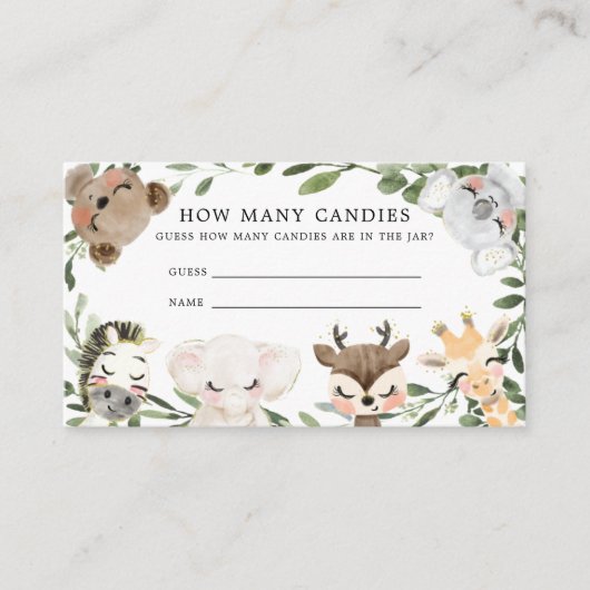 ベビーサファリ推測キャンディカードの数 エンクロージャーカード (正面)