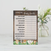 ベビーサファリ赤ちゃんシャワーゲームカードのご希望 エンクロージャーカード (スタンド正面)