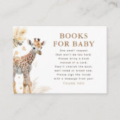 ベビーサファリ野生動物のベビーシャワー用の本 エンクロージャーカード (正面)