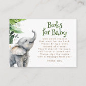ベビーサファリ野生動物のベビーシャワー用の本 エンクロージャーカード (正面)