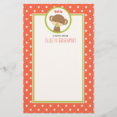 ベビーサルおしゃぶり水玉模様こんにちは 便箋 (正面)