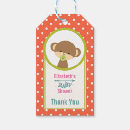 ベビーサルおしゃぶり水玉模様感謝してい ギフトタグ