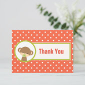 ベビーサルおしゃぶり水玉模様感謝してい サンキューカード (スタンド正面)