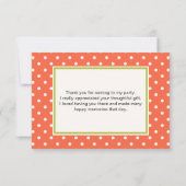 ベビーサルおしゃぶり水玉模様感謝してい サンキューカード (裏面)