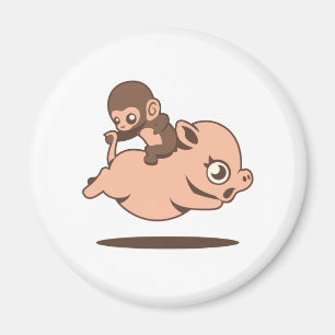 ベビーサル(ブタに後ろへ) マグネット