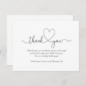 ベビーサンキューカード、スクリプトフォント感謝していユー ポストカード (正面/裏面)