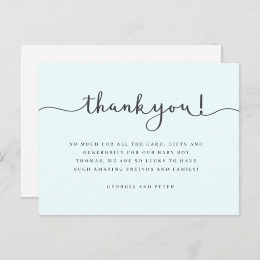 ベビーサンキューカード、誕生日感謝していあなたはがき ポストカード (正面/裏面)