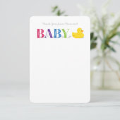 ベビーサンキューフラットノートカードラバーダック 招待状 (スタンド正面)