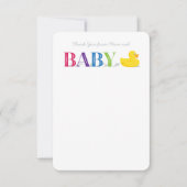ベビーサンキューフラットノートカードラバーダック 招待状 (正面)
