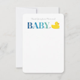 ベビーサンキューフラットノートカードラバーダック 招待状