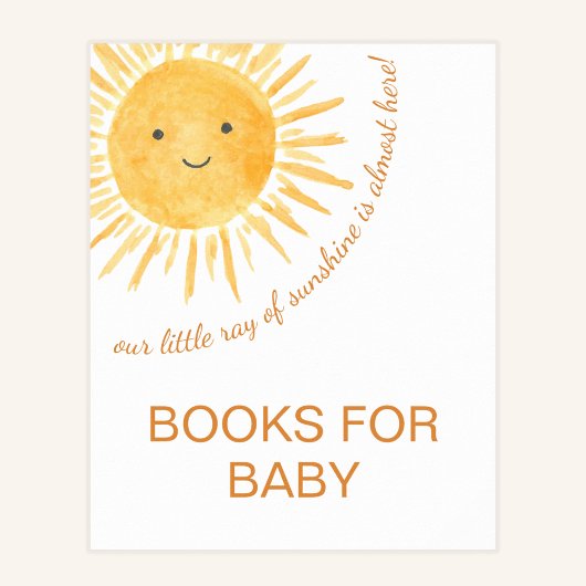 ベビーサンシャインベビーシャワー標識用の本 ポスター