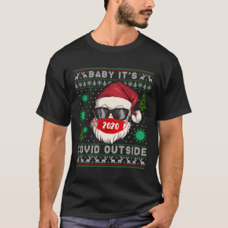 ベビーサンタの醜いクリスマスの外にC O-V I D Tシャツ