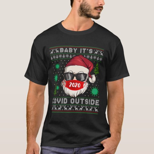 ベビーサンタの醜いクリスマスの外にC O-V I D Tシャツ (正面)