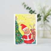 ベビーサンタ・ピグレットとリンピッグによるクリスマスツリー シーズンポストカード (スタンド正面)