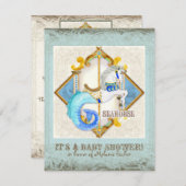 ベビーサーカスファンタジーシーホース回転木馬ヴィンテージ 招待状 (正面/裏面)