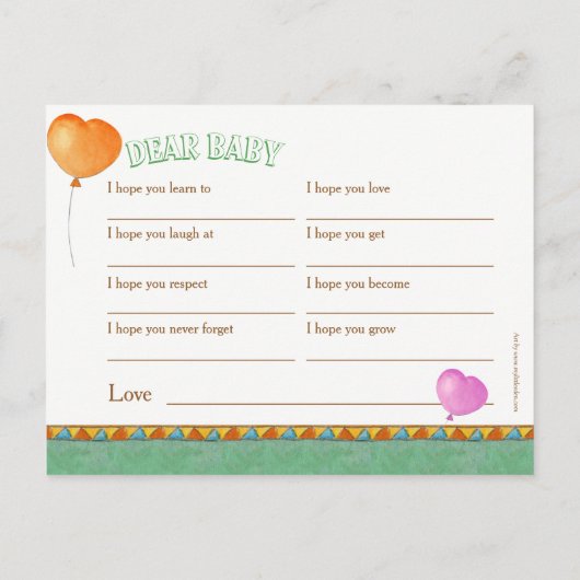 ベビーサーカス象シャワー葉書のご希望 アドバイスカード (裏面)