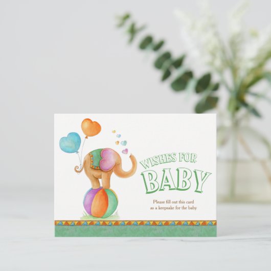 ベビーサーカス象シャワー葉書のご希望 アドバイスカード (スタンド正面)
