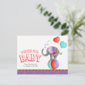 ベビーサーカス象シャワー葉書のご希望 アドバイスカード (スタンド正面)