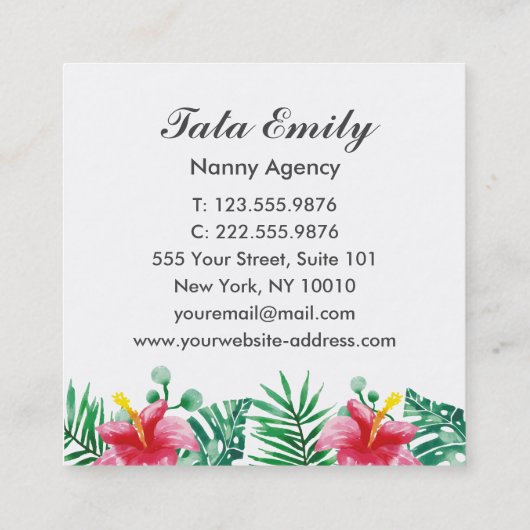 ベビーサービスかわいいナマケモノの名刺 スクエア名刺 (裏面)