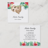 ベビーサービスかわいいナマケモノの名刺 スクエア名刺 (正面/裏面)