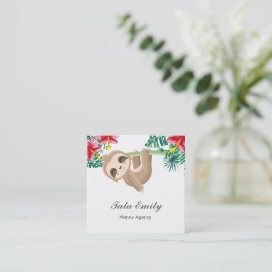 ベビーサービスかわいいナマケモノの名刺 スクエア名刺 (スタンド正面)