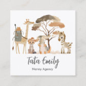 ベビーサービスかわいい動物の名刺 スクエア名刺 (正面)
