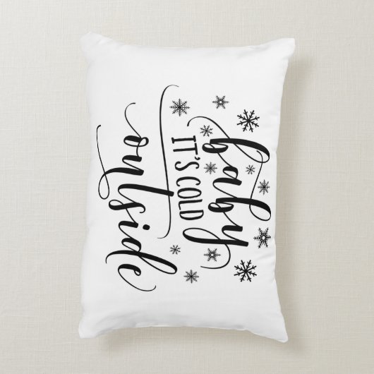 ベビーザコールドアウトウィンタークリスマスホリデー アクセントクッション (裏面(縦))