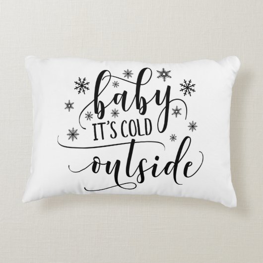 ベビーザコールドアウトウィンタークリスマスホリデー アクセントクッション (裏面)