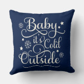 ベビーザコールドアウトネイビーブルースクリプトホリデイ クッション (裏面)