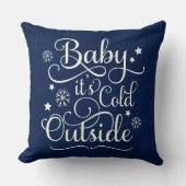 ベビーザコールドアウトネイビーブルースクリプトホリデイ クッション (正面)