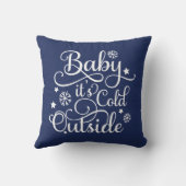 ベビーザコールドアウトネイビーブルースクリプトホリデイ クッション (裏面)