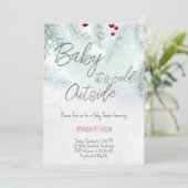 ベビーザコールドアウトパステルパステル松の装飾 招待状 (スタンド正面)