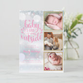 ベビーザコールドアウトフォトガールホリデイ誕生 案内状 (スタンド正面)