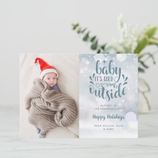 ベビーザコールドアウトボーイウィンターホリデー誕生 案内状 (スタンド正面)