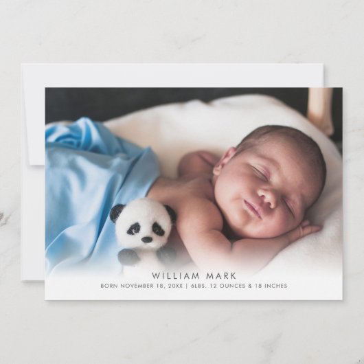 ベビーザコールドアウトボーイウィンターホリデー誕生 案内状 (裏面)