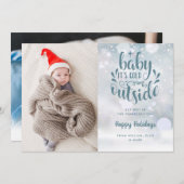 ベビーザコールドアウトボーイウィンターホリデー誕生 案内状 (正面/裏面)
