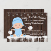 ベビーザコールドアウトボーイベビーシャワー招待状 招待状 (正面/裏面)