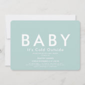 ベビーザコールドアウトミニマリストブルーベビーシャワー 招待状 (正面)