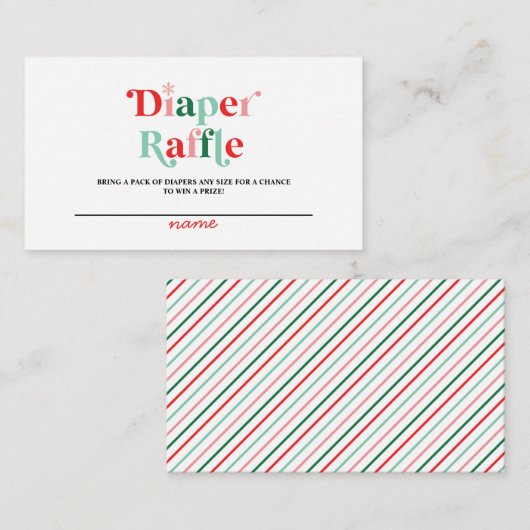 ベビーザコールドレトロベビーシャワーおむつラッフル エンクロージャーカード (正面/裏面)