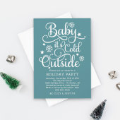 ベビーザコールド外ティール(緑がかった色)ホリデーパーティー 招待状