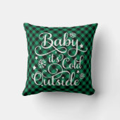 ベビーザコールド外側グリーンバッファロープレイドホリデー クッション (裏面)