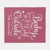 ベビーザコールド外側ベリースクリプトファミリーホリデー フリースブランケット (正面(横))