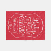 ベビーザコールド外側レッドスクリプトファミリーホリデー フリースブランケット (正面(横))