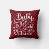 ベビーザコールド外側レッドバッファロープレイドホリデー クッション (裏面)