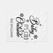 ベビーザコールド外白デザインファミリーホリデー フリースブランケット (正面(横))