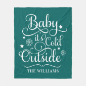ベビーザコールド外緑スクリプトファミリーホリデー フリースブランケット (正面)