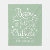 ベビーザコールド外緑スクリプトファミリーホリデー フリースブランケット (正面)