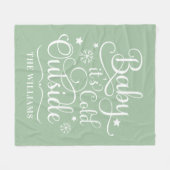 ベビーザコールド外緑スクリプトファミリーホリデー フリースブランケット (正面(横))