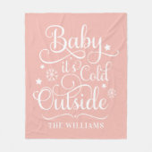 ベビーザコールド外赤面スクリプトファミリーホリデー フリースブランケット (正面)